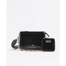River Island Handbags River Island Small Monogram Chain Cross Body Bag - Black