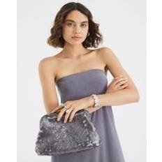 Silver Clutches River Island Sequin Clutch Bag - Silver