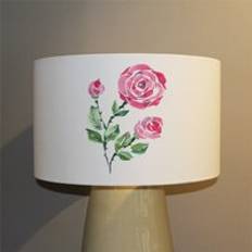 Pink Shades Rose Print Ceiling Lamp Natural One Size Shade 101.6cm