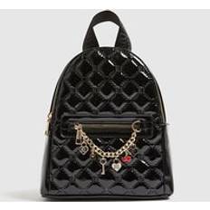 River Island Backpacks River Island Girls Monogram Chain Charm Backpack - Black