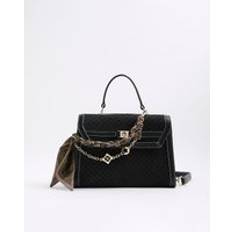 River Island Solid Colours Totes & Shopping Bags River Island Faux Suede Monogram Charm Tote Bag - Black