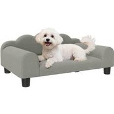 Dog bed for sofa Pawhut Dog Sofa Bed with Backrest for Small Dogs Grey