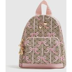 School Bags River Island Girls Monogram Bow Backpack - Brown