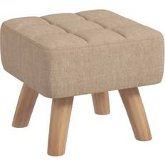 Homcom Brown Stools Homcom Modern Footstool Fabric Rest Brown Foot Stool
