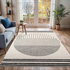Carpets & Rugs Blue Elephant Corum Off-White Rug 80 x 150 cm Black