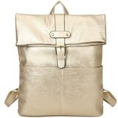 Gold Backpacks Fontanella Fashion PU Leather Backpack - Gold