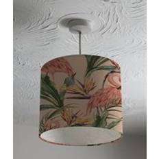 Pink Shades Paradise Pink Flamingos Ceiling Lamp Natural One Size Shade 101.6cm