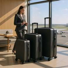 Hardshell Suitcase Robust 8 Wheel Cabin Black