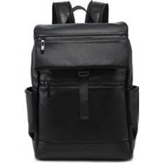 Solid Colours School Bags Ise Top School Travel Backpack Front Pockets - Black