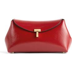 Mini T-Lock Glossy Leather Clutch - Red