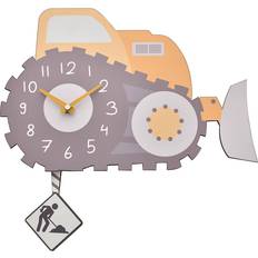 Wall Clocks Kid's Room Isabelle & Max Kids Wooden Digger Wall Clock Pendulum