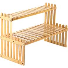 2 Tier Decorative Tabletop Wood Plant Stand 30cm H x 47cm L x 21cm D