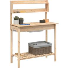 Brayden Studio Braily Potting Bench Light Brown 139.5cm H x 147.5cm W x 44cm D