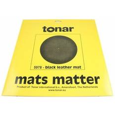 Black Leather Turntable Mat
