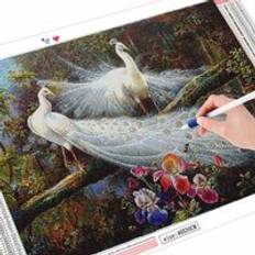 Gröna Diamond Paintings på rea Fiyo 5D Diamond Painting Peacock Pictures 20x30cm