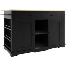 Lark Manor Kitchen Island With 2 Doors 2 Drawers And Shelves - Black
