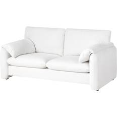 Sofa Set - White Sofas Beliani GETA Fabric Off-White Sofa 2 Seater