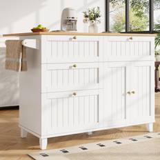 Lark Manor Kitchen Island With 3 Drawers And 3 Doors - White