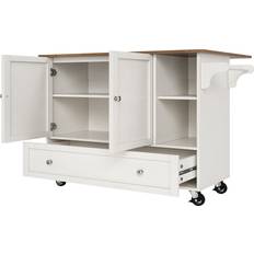 Fleur De Lis Living Kitchen Island With 1 Drawer 2 Doors And 2 Shelves - White