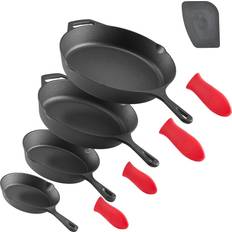 4 Piece Cast Iron Skillet Frying Pan Set 6 8 10 12 in