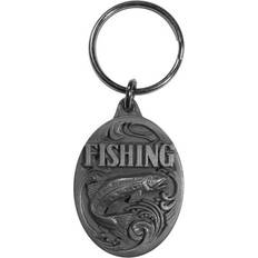 KR190 Fishing Antiqued Key Chain with Trout