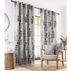 Lined Curtains Eyelet Ring Top Pair 2 Panels