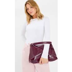 Slouchy Patent Handbag - Red