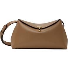 T-Lock Leather Clutch - Brown