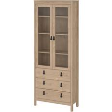 Beige Vitrinskåp Tvilum Vallvidera 78x199 cm Natur Beige Vitrinskåp