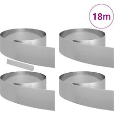 vidaXL Trädgårdsgräskant 4 pcs 450 x 20 cm Galvaniserat Stål
