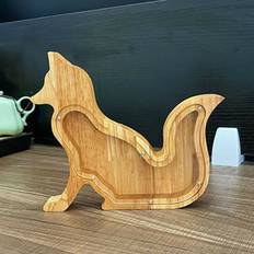 Wood Piggy Banks Kid's Room XYLFLY Wooden Dinosaur Fox Piggy Bank