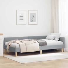 Senge & Madrasser vidaXL Hjørneseng Ramme Andet Lysegrå 90 x 190 cm Rammeseng