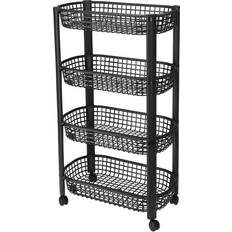 Excellent Houseware Kurve reol m/hjul - Sort Rullebord