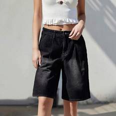 Shein Vintage Denim Knee Length Shorts - Loose Summer
