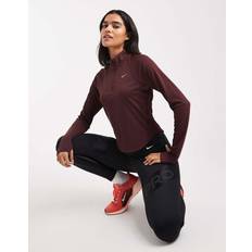 Löpning - Röda Tröjor Nike Tempo Vinröd Sweatshirt Med Halvlång Dragkedja