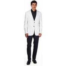 Men - Stripes Blazers Xposed Pinstripe Linen Blazer Perfect Summer Events - White