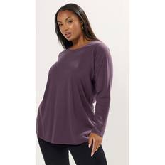 Yours Plus Size Long Sleeve Core T-shirt - Purple