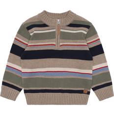 Stribede Striktrøjer Hust & Claire Pullover Pelle Ecru/Beige Meleret/Navy/Rød