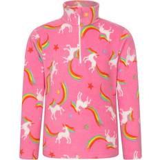 Printed Half Zip Fleece Top - Pink
