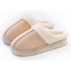 Orange Slippers Shein Apricot Plush Casual Home Slippers Closed Toe - Autumn Winter