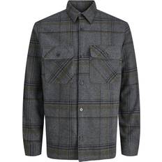Jack & Jones Ventilerende Skjorter Jack & Jones Rayle Melange Check LS Overshirt Brun/Mørkegrå/Sort