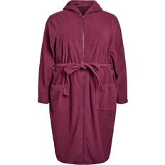 5XL Sovplagg Zizzi Morgonrock mLise L S Zipper Bathrobe - Lila