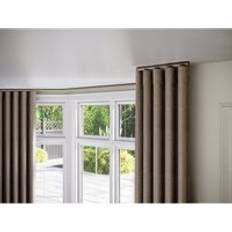 Curtain Rods New Edge Blinds 28mm Gliding Curtain Pole Set Taupe 180cm 150cm