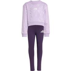 Ensfarvet - Piger Øvrige sæt adidas Everyday Glam Sæt Powder Plum Silver Metallic