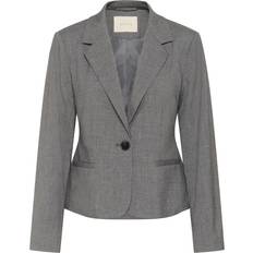 Dame - Stribede Blazere Kaffe Kaellie Shaped Ellie Blazer - Beige/Grå
