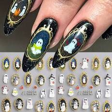 False Nails & Nail Decorations Shein Frame Ghost 5D Nail Art Stickers - Gold