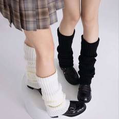 Stripes Arm & Leg Warmers Shein Vertical Striped Warm Decorative Leg Warmers - Black/White