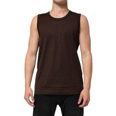 Bruna - Herr Linnen Dolce & Gabbana Tank Top Cotton Sleeveless Underwear Men Tag Brown