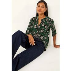 Florals Shirts Roman Floral Puff Print Stretch Shirt - Green