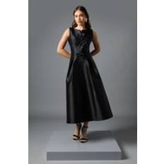 Coast Bow Detail Full Skirt Midi Dress - Black